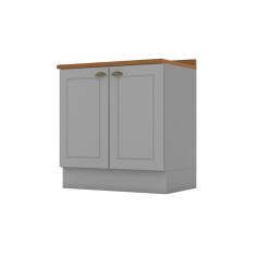 Balcão de Cozinha Modulado c/ Tampo Americana c/ 2 Portas 80cm Cinza - Henn