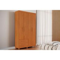 Guarda Roupa 4 Portas e 2 Gavetas c/ Pés Canadá Plus Cinamomo - Conquista