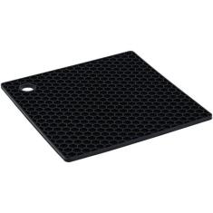 Descanso de Panela Quadrado de Silicone Preto Weck