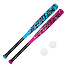 Ortiz34 Conjunto de 2 pacotes de taco e bola - conjunto de bastão e bola de plástico graffiti - conjunto de beisebol de quintal David Ortiz para jovens, crianças, adolescentes, adultos