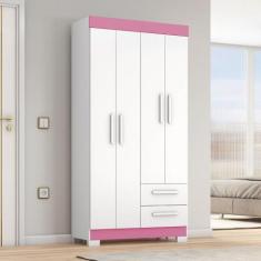 Guarda Roupa Solteiro Flex com Pés 4 Portas 2 Gavetas NT 6010 Notável 