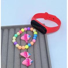 Kit Relógio Infantil Digital Led Esportivo Bracelete Prova água Crianç