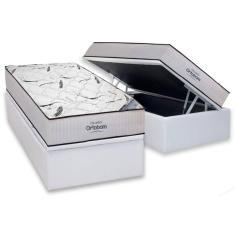 Cama Box Baú Solteiro: Colchão Espuma D45 Ortobom Highfoam + Base CRC Courano White(88x188)