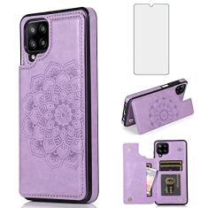 Asuwish Capa de telefone para Samsung Galaxy A42 5G com protetor de tela de vidro temperado e carteira de couro flip suporte para cartão de crédito celular Glaxay A 42 G5 Gaxaly 42A S42 4G 2021