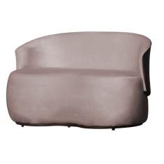 Namoradeira 2 Lugares Orgânica Decorativa Beatriz Veludo Rosê/PU Marrom - Montanaris Decor