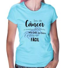 Baby Look Sou de Câncer - Foca na Moda, Azul bebê, GGG