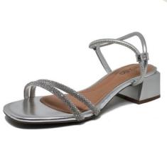 Sandalia Feminina Salto Baixo Beira Rio 8423.228 Metalizada-Feminino