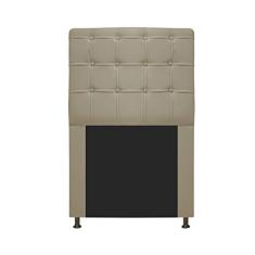 Cabeceira Estofada Dama 90 cm Solteiro Com Botonê Corano Bege - ADJ Decor