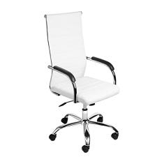 Cadeira para Escritório com Rodizios Pu Base Cromada Florença Or Design Branca