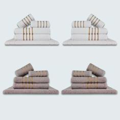 Jogo De Toalhas 20 Pçs Coleção Dubai 100% Algodão Br+cz