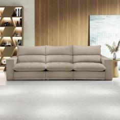 Sofá Retrátil e Reclinável Martinho 320cm Bege