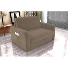 Sofá Cama Daiane Veludo Cappuccino E434 - Matrix