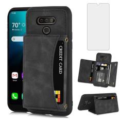 Asuwish Capa de telefone para LG Premier Pro Plus 15.5 cm/Harmony 4/K40S/K41 capa carteira com protetor de tela de vidro temperado e suporte de cartão de couro PU com compartimento para celular