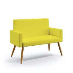 Poltrona Namoradeira Decorativa Nina Suede Amarelo Aradecor