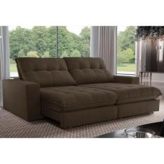 Sofa Retrátil Dublin 2,90m Mola Ensacada 05 Lugares Txr, Marrom