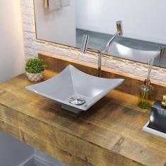 Kit Cuba L30 C/torneira Link 1062 Metal + Válvula Click 1 1/2`` (4,0cm) + Sifão Pvc + Flexível Cinza Cinza