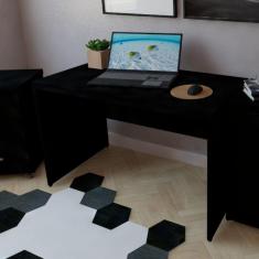 Mesa para Escritório 110cmx60cm 40mm Bramov Móveis Preto