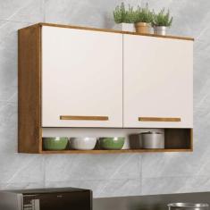 Armário De Cozinha 2 Portas 1m - Quarta Divisão Móveis, Castanho/off W