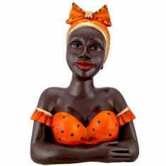 Boneca Namoradeira Grande Com Laço no Cabelo Decor - Laranja - Retrofe