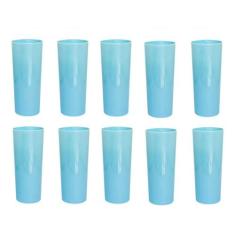Kit 10 Copos Long Drink 350ml Azul Claro - Lynx produções