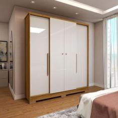 Guarda-Roupa Casal Varsóvia 4 Portas 2 Gavetas Marrocos/Off White - Pa