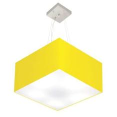 Lustre Pendente Quadrado Md-4075 Cúpula Em Tecido 30/50x50cm