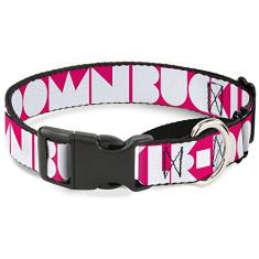 Buckle-Down Coleira para cachorro com estampa de blocos multicoloridos, 2,54 cm de largura, serve para pescoços de 28-43,18 cm - Médio