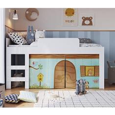 Cama Infantil Protetor e Cortina Alegria Meu Fofinho Art In Móveis. Branco