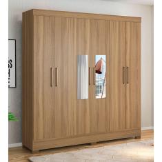 Guarda Roupa Roupeiro Casal 63020 06 Portas 03 Gavetas c/ Espelho Prático Amendola Touch Demóbile 