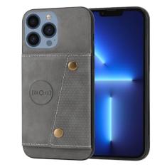 Capa de telefone flip com bolso para cartão para iPhone 14 13 12 11 15 Pro Max XR XS 8 7 Plus Slot Holder Kickstand Capa à prova de choque, cinza, para iPhone 15 Plus