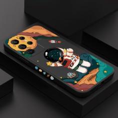 Capa de telefone de astronauta do espaço bonito dos desenhos animados para Samsung A54 Capas Galaxy A14 A34 A13 A33 A53 A32 A52 S23 Ultra S22 Plus S21 FE Capa, 1, para S21 Plus