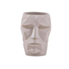 Cachepot Face Cinza em Cimento P - MART