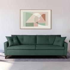 Sofá Viena 1,90m Tecido Veludo Pés Imbuia - Sofani