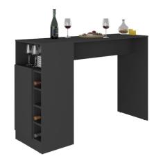 Balcão de Cozinha com Adega e 1 Porta Multimóveis MP2144 Preto – Funcional, Moderno e com Espaço para Vinhos