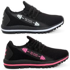 Kit 2 pares de Tênis Esportivo Unissex Haymax Cross Corrida, Preto bra