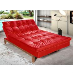 Sofá Cama 3 Lugares 5 Posições Versátil Madero Espresso Móveis Vermelho