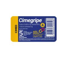 Cimegripe Cloridrato Fenillefrina 4mg + Paracetamol 400mg + Maleato de Clorfeniramina 4mg 4 cápsulas Cimed 4 Cápsulas