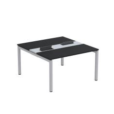 Mesa Plataforma Dupla com Pé de Aço para Coworking 130X140/2P PDC13/14/2P Preto/Cinza