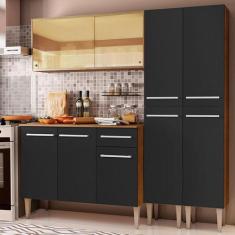Cozinha Completa Madesa Emilly Voice com Armário Vidro Reflex, Balcão 