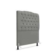 Cabeceira De Cama Box Solteiro 90 Cm Dunas - Veludo Cinza Grafite.