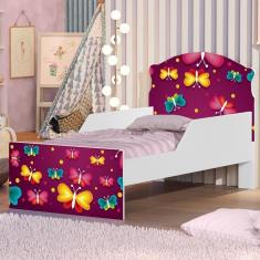 Cama Infantil Nuvem De Borboletas Com Colchão