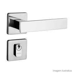 Fechadura Externa Aço Zamac Quadra Com Roseta Pado Cromado
