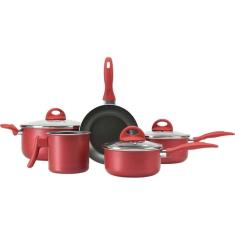 Conjunto De Panelas Malagueta Antiaderente 5 Peças Brinox Cereja