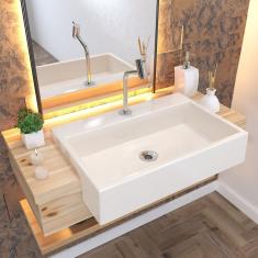 Kit Cuba Xrt55 Torneira Pratika 1060 Metal 1/4 Volta Compace Bege