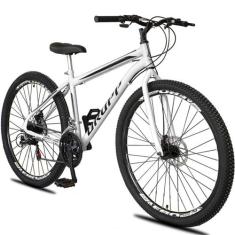 Bicicleta 29 Dropp Sport Aço 21 Marchas Freio a Disco, 18, Branco, Pre