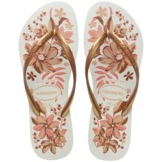 Chinelo Havaianas Slim Organic Feminino - Branco e Dourado - 39/40-Feminino
