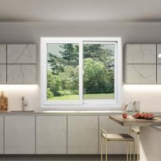 Janela de PVC 100x200cm 2 Folhas com Vidro Liso ITEC Brimak