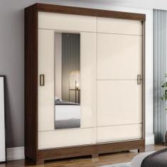 Guarda Roupa 2 Portas Deslizantes 2 Gavetas B66 Briz, Castanho HP com 