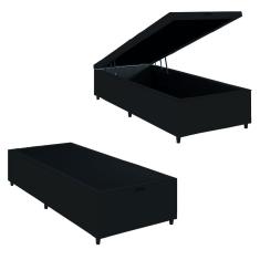 Cama Box com Baú 0,96m com 41cm de Altura Prince Preto
