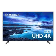 SAMSUNG, Smart TV 70" UHD 4K Samsung 70AU7700, Processador Crystal 4K, Tela sem limites, Visual Livre de Cabos, Alexa built in, Controle Único